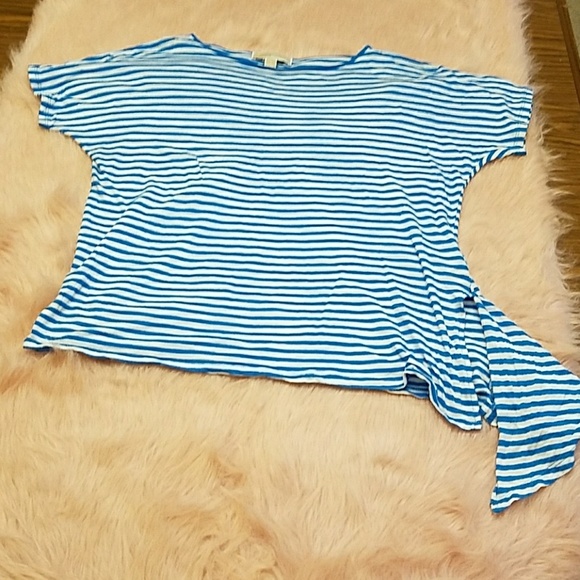 Michael Kors Tops - Michael Kors blue and white stripe small
